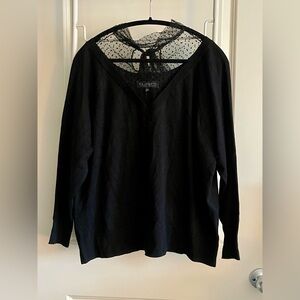 Eloquii Elegant Black V-Neck Sweater